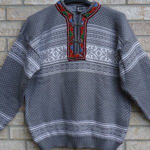 SIZE L. Skjaeveland of Norway pure new wool sweater |Telemark Style.